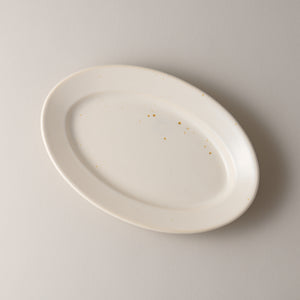 郡司製陶所　白釉オーバル皿（小）