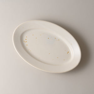 郡司製陶所　白釉オーバル皿（小）